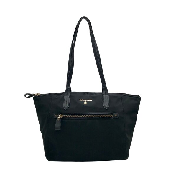 Michael Kors Black Nylon Kelsey Top Zip Tote Bag - Picture 1 of 11